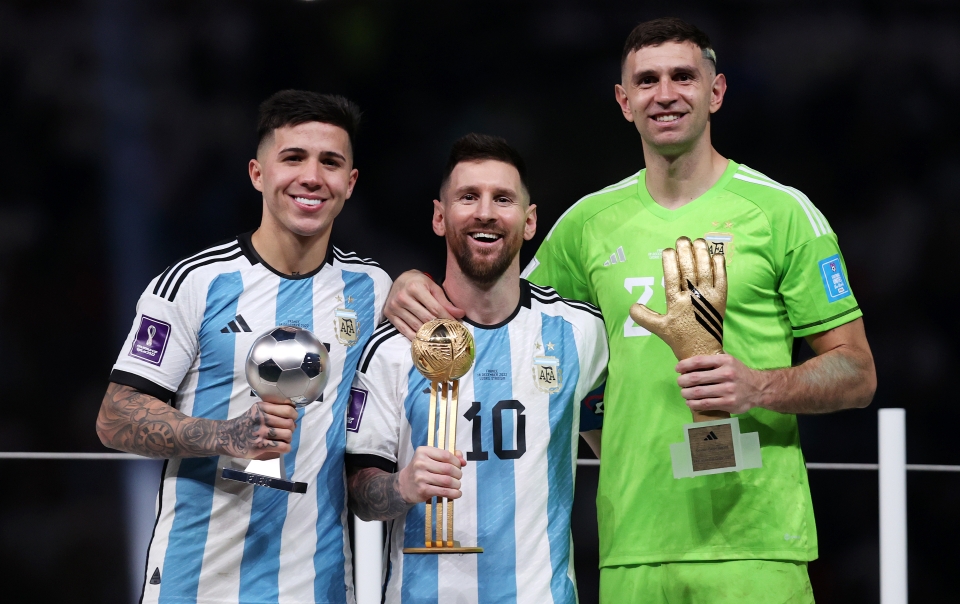 Аргентинское трио заняло первое место на церемонии вручения наград чемпионата мира по футболу.