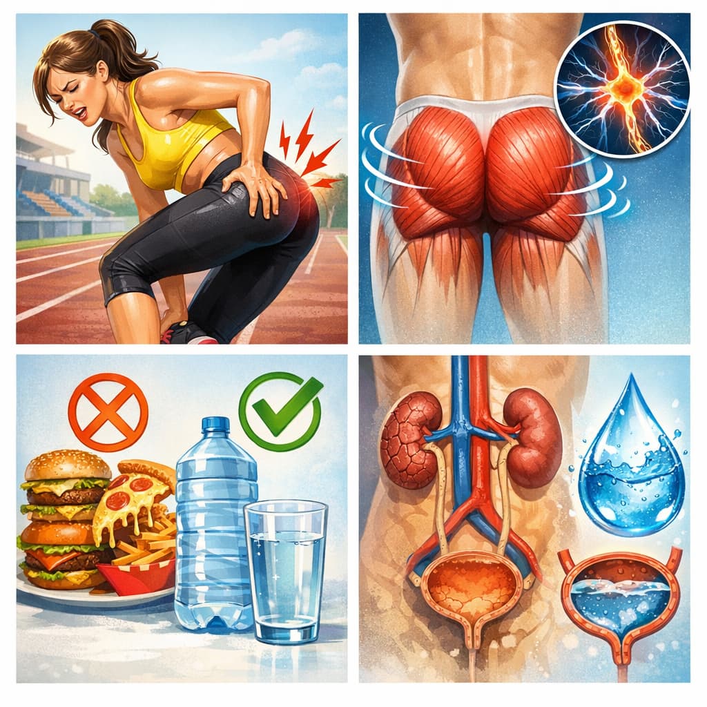 Почему сводит мышцы? Связь между водой, судорогами и жесткостью ягодиц