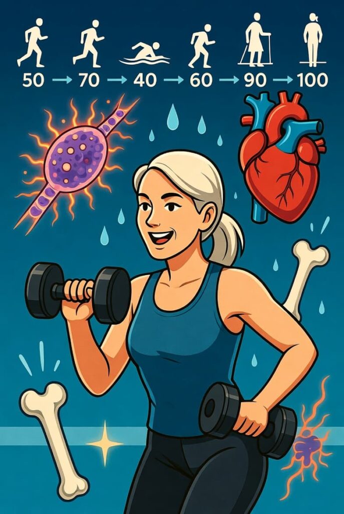 Биохакинг для долголетия: тренировки после 50 замедляющие старение